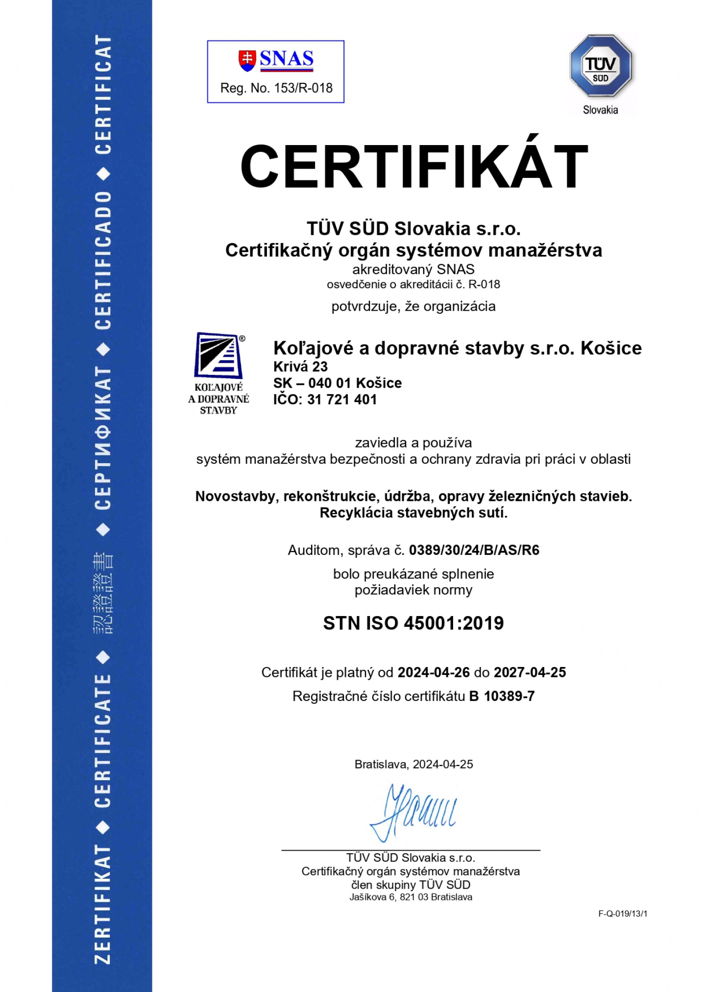 certifikaty OS